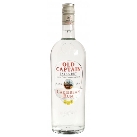 Old Captain Extra Dry Caribbean Rum 37.5%VOL 1.0L